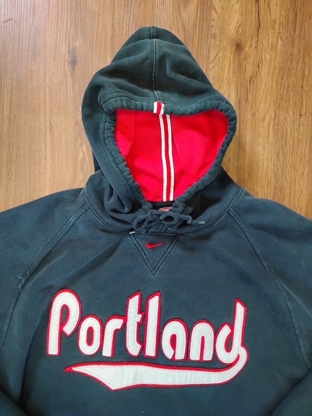 Vintage Nike Rewind Portland Trailblazers Mid Swoosh Hoodie Sweatshirt